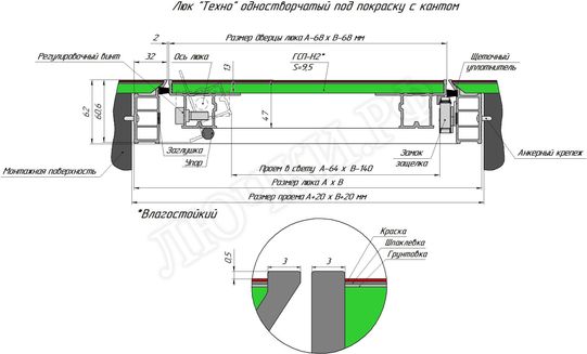 Люк под покраску Техно 400*650 Люк под покраску Техно 400*650