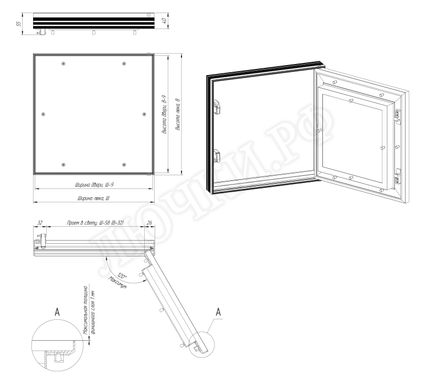 Люк под покраску Премиум Лайт противопожарный EIS60 200*500 Люк под покраску Премиум Лайт противопожарный EIS60 200*500